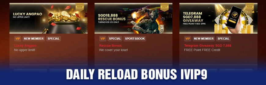 Introducing IVIP9 Online Casino | Review 6 Daily Reload Bonus IVIP9
