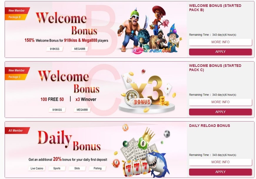 Bookmakers' bonus programs