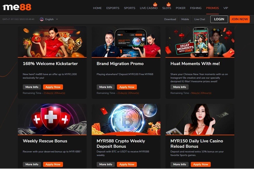 Me88 | A Long-Standing Reputable Bookmaker Reviews 11 Bonuses & Promotions