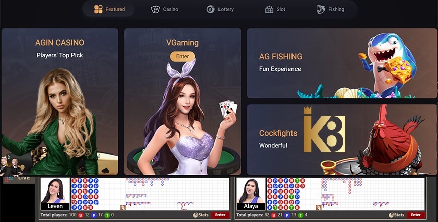 K8 owns a number of outstanding international casinos
