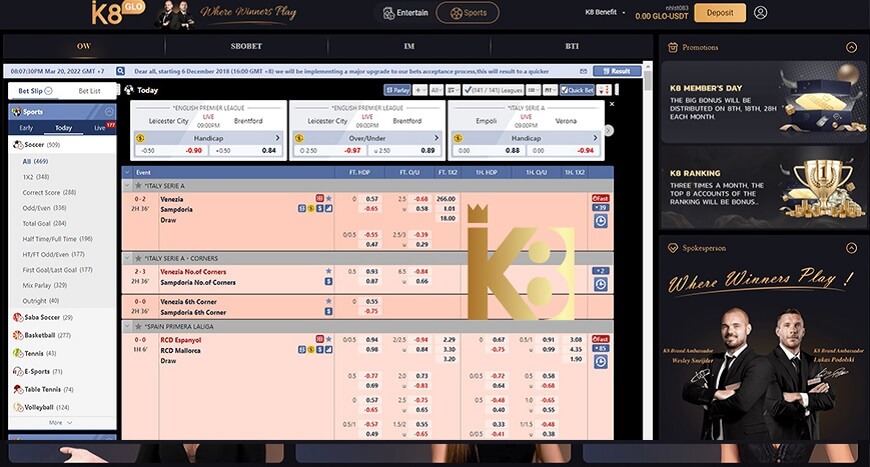 K8 is a popular sports betting game that draws a large number of players to bet