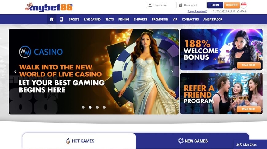 Mybet88 | Amazing Betting Experiences With This OCS 3 The interface of homepage