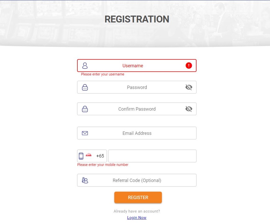 Registering at Mybet88