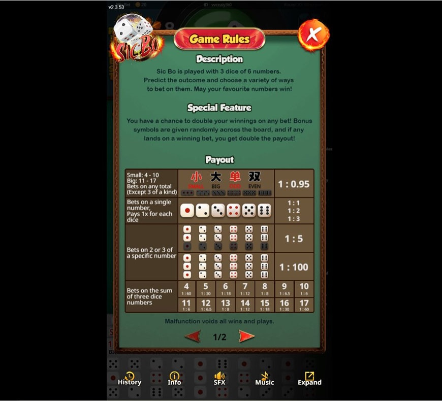 Sicbo | The Oldest Betting Game In Asia 3 The game rules