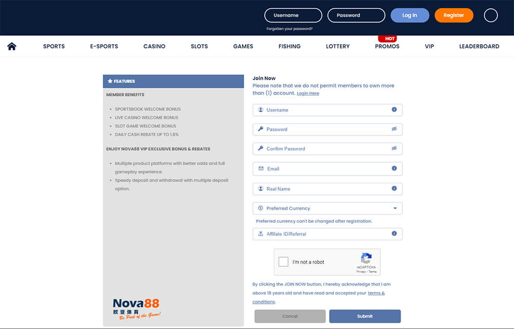 Register NOVA88