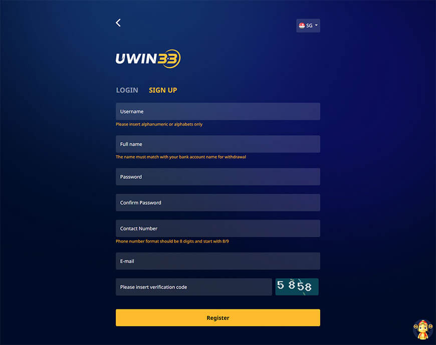 Register Uwin33